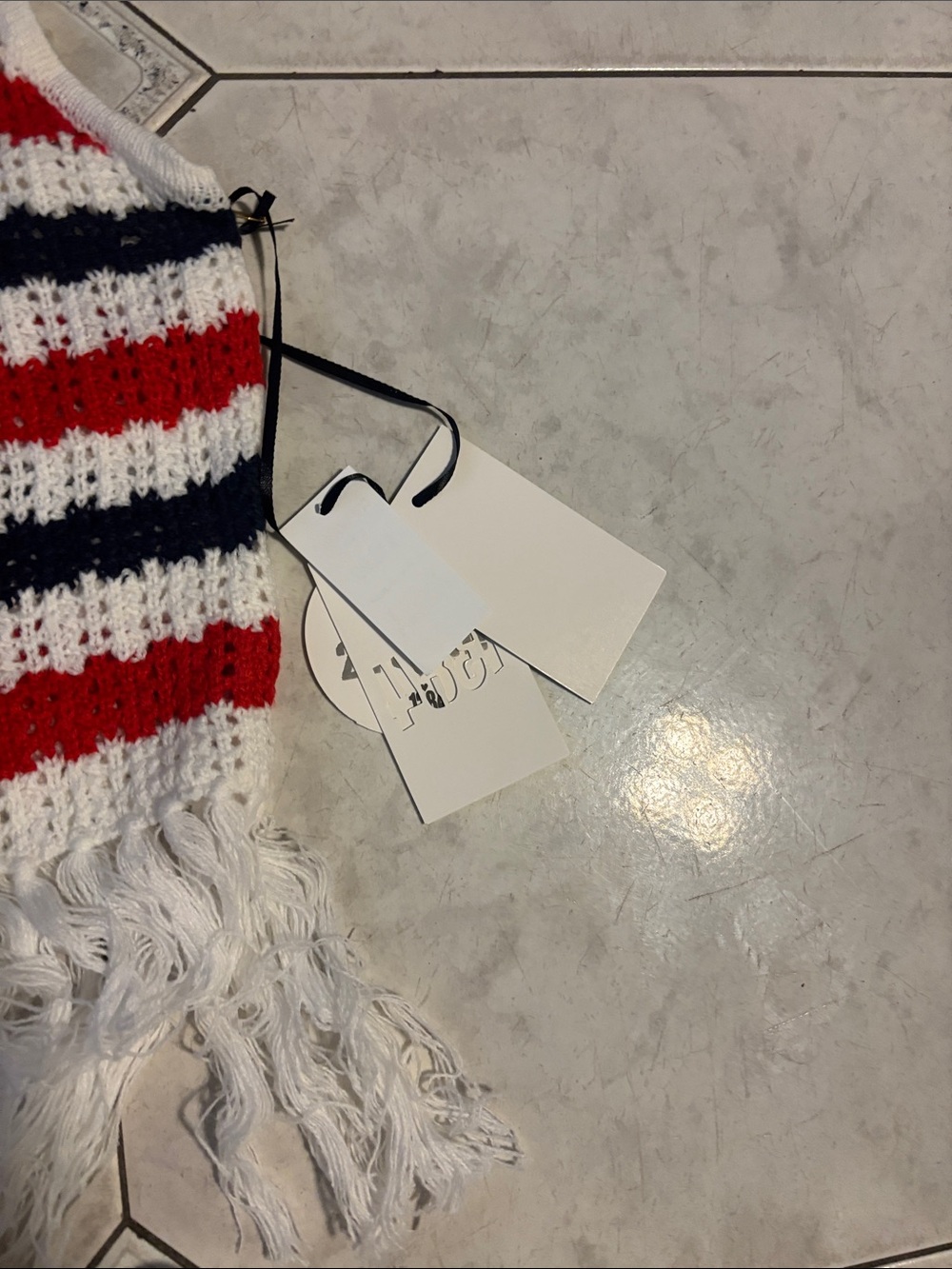 4th of July Striped Crochet Two-Piece Set Red White & Blue - Picture 2 of 4